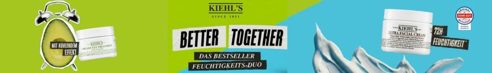 Kiehl's Better Together Kampagne für das Bestseller Feuchtigkeits-Duo mit kühlendem Effekt und 72 Stunden Feuchtigkeit.