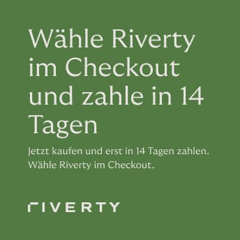 Zahlungsoption mit Riverty im Checkout wählen, um Einkäufe erst in 14 Tagen zu bezahlen.
